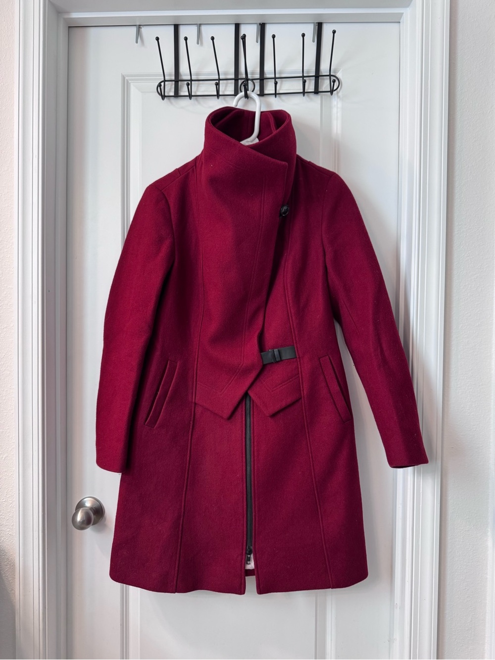 Soia & Kyo Burgundy Wool Trench Coat